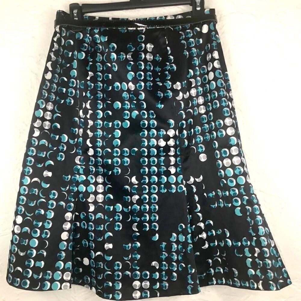 East 5th Sateen A-Line Black Crescent Moon Print Skirt NEW